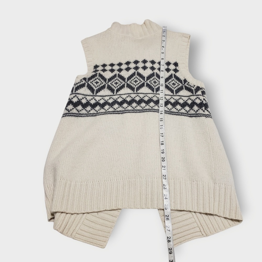 Vtg Banana Republic‎ Womens Fair Isle Wool Angora Sweater Vest Cream Sz M - Picture 9 of 11